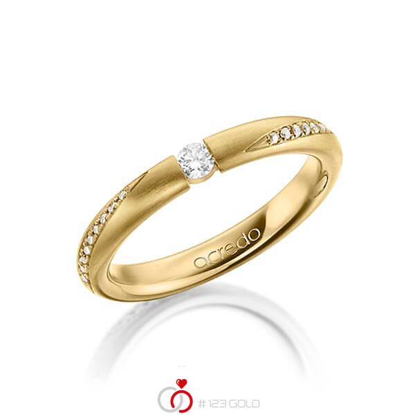 klassischer Trauring/Ehering in Gelbgold 750 mit zus. 0,325 ct. Brillant r, if von acredo - A-1473-2 klassischer Trauring/Ehering in Gelbgold 750 mit zus. 0,325 ct. Brillant r, if von acredo - A-1473-2