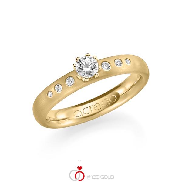klassischer Trauring/Ehering in Gelbgold 750 mit zus. 0,346 ct. Brillant tw, si von acredo - A-1184-12 klassischer Trauring/Ehering in Gelbgold 750 mit zus. 0,346 ct. Brillant tw, si von acredo - A-1184-12