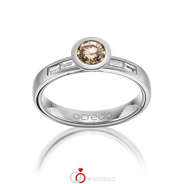 klassischer Trauring/Ehering in Graugold 585 mit 0,5 ct. + zus. 0,24 ct. Baguette-Diamant & Brillant tw, vs cognac von acredo - A-1273-5 klassischer Trauring/Ehering in Graugold 585 mit 0,5 ct. + zus. 0,24 ct. Baguette-Diamant & Brillant tw, vs cognac von acredo - A-1273-5