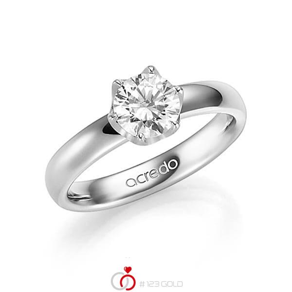 klassischer Trauring/Ehering in Graugold 585 mit 1 ct. Brillant tw, vs von acredo - A-1359-2 klassischer Trauring/Ehering in Graugold 585 mit 1 ct. Brillant tw, vs von acredo - A-1359-2