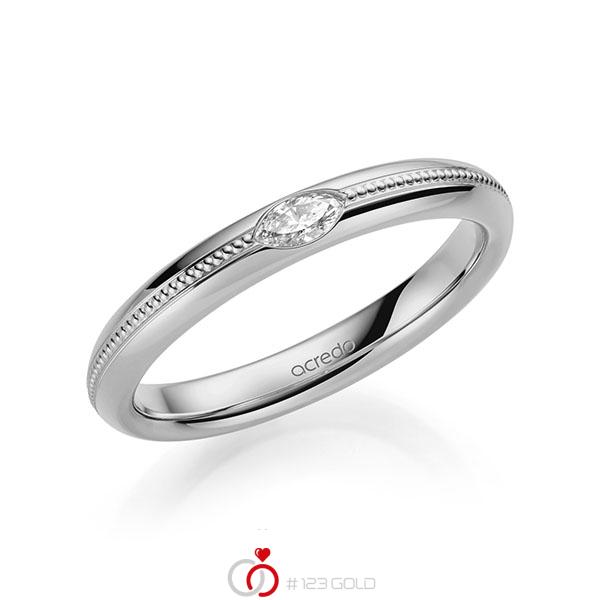 klassischer Trauring/Ehering in Graugold 585 mit zus. 0,1 ct. tw, vs von acredo - A-2142-10 klassischer Trauring/Ehering in Graugold 585 mit zus. 0,1 ct. tw, vs von acredo - A-2142-10