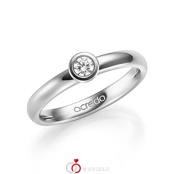 klassischer Trauring/Ehering in Graugold 585 mit zus. 0,25 ct. Brillant tw, si von acredo - A-1350-3 klassischer Trauring/Ehering in Graugold 585 mit zus. 0,25 ct. Brillant tw, si von acredo - A-1350-3