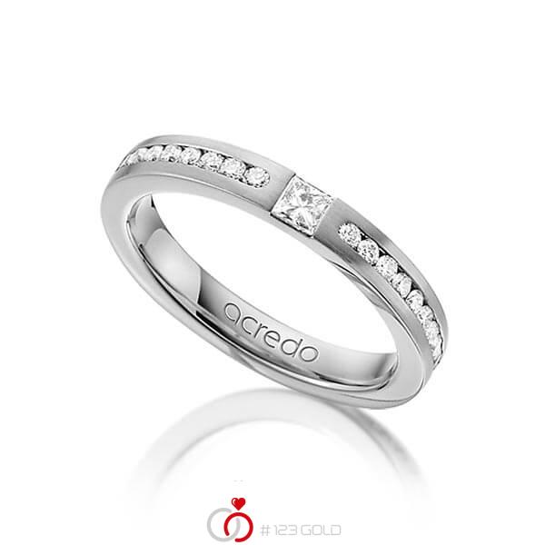klassischer Trauring/Ehering in Graugold 585 mit zus. 0,72 ct. Brillant & Prinzess-Diamant tw, si von acredo - A-1241-8 klassischer Trauring/Ehering in Graugold 585 mit zus. 0,72 ct. Brillant & Prinzess-Diamant tw, si von acredo - A-1241-8