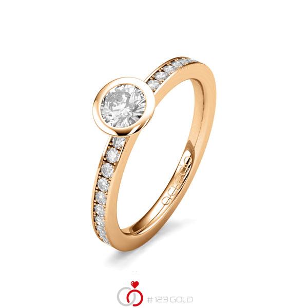 klassischer Trauring/Ehering in Roségold 585 mit 0,3 ct. + zus. 0,2 ct. Brillant tw, si von acredo - A-1651-3 klassischer Trauring/Ehering in Roségold 585 mit 0,3 ct. + zus. 0,2 ct. Brillant tw, si von acredo - A-1651-3