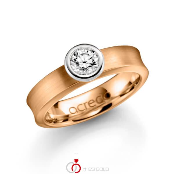 klassischer Trauring/Ehering in Roségold 585 mit 0,5 ct. Brillant tw, si von acredo - A-1136-5 klassischer Trauring/Ehering in Roségold 585 mit 0,5 ct. Brillant tw, si von acredo - A-1136-5