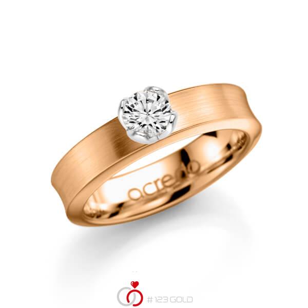 klassischer Trauring/Ehering in Roségold 585 mit 0,5 ct. Brillant tw, si von acredo - A-1137-5 klassischer Trauring/Ehering in Roségold 585 mit 0,5 ct. Brillant tw, si von acredo - A-1137-5