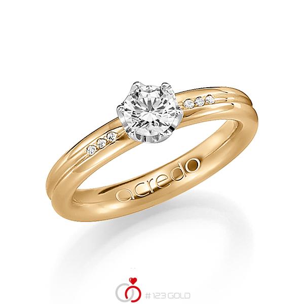 klassischer Trauring/Ehering in Roségold 585 mit 0,5 ct. + zus. 0,048 ct. Brillant tw, si von acredo - A-1193-12 klassischer Trauring/Ehering in Roségold 585 mit 0,5 ct. + zus. 0,048 ct. Brillant tw, si von acredo - A-1193-12