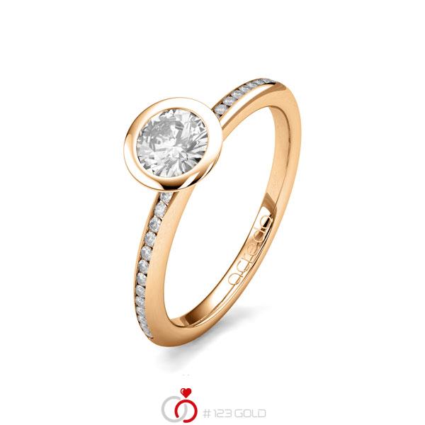 klassischer Trauring/Ehering in Roségold 585 mit 0,5 ct. + zus. 0,13 ct. Brillant tw, si von acredo - A-1654-28 klassischer Trauring/Ehering in Roségold 585 mit 0,5 ct. + zus. 0,13 ct. Brillant tw, si von acredo - A-1654-28
