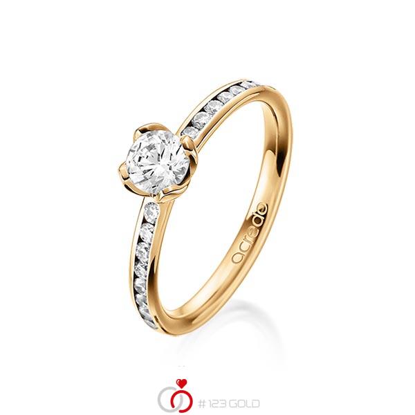 klassischer Trauring/Ehering in Roségold 585 mit 0,5 ct. + zus. 0,32 ct. Brillant tw, vs tw, si von acredo - A-1656-6 klassischer Trauring/Ehering in Roségold 585 mit 0,5 ct. + zus. 0,32 ct. Brillant tw, vs tw, si von acredo - A-1656-6