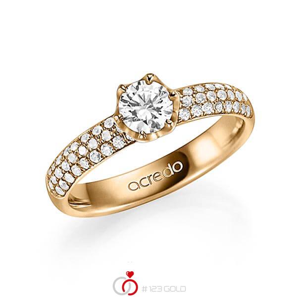 klassischer Trauring/Ehering in Roségold 585 mit 0,5 ct. + zus. 0,432 ct. Brillant tw, vs tw, si von acredo - A-1330-4 klassischer Trauring/Ehering in Roségold 585 mit 0,5 ct. + zus. 0,432 ct. Brillant tw, vs tw, si von acredo - A-1330-4