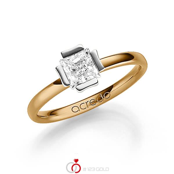 klassischer Trauring/Ehering in Roségold 585 mit 0,7 ct. Prinzess-Diamant tw, vs von acredo - A-1195-9 klassischer Trauring/Ehering in Roségold 585 mit 0,7 ct. Prinzess-Diamant tw, vs von acredo - A-1195-9