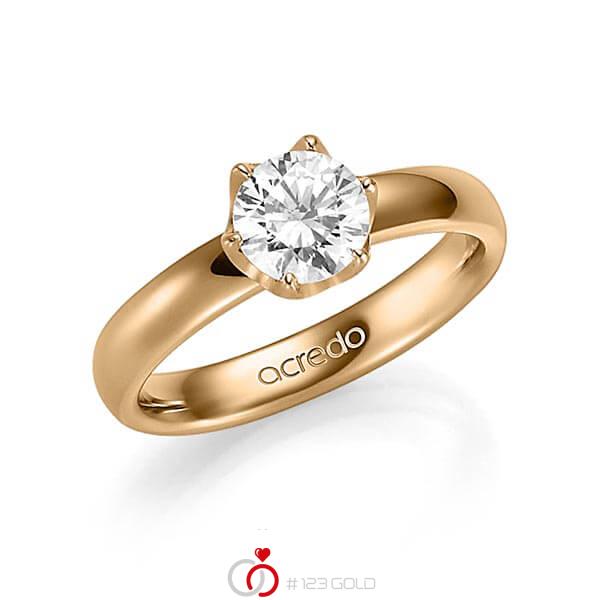klassischer Trauring/Ehering in Roségold 585 mit 1 ct. Brillant tw, vs von acredo - A-1359-3 klassischer Trauring/Ehering in Roségold 585 mit 1 ct. Brillant tw, vs von acredo - A-1359-3