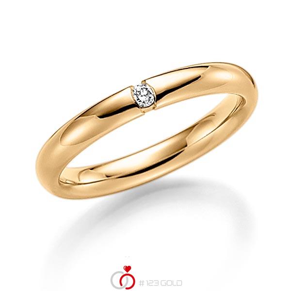 klassischer Trauring/Ehering in Roségold 585 mit zus. 0,05 ct. Brillant tw, si von Steinberg - Q-1372-5 klassischer Trauring/Ehering in Roségold 585 mit zus. 0,05 ct. Brillant tw, si von Steinberg - Q-1372-5