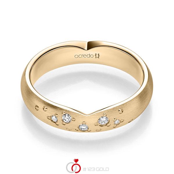 klassischer Trauring/Ehering in Roségold 585 mit zus. 0,063 ct. Brillant tw, si von acredo - A-2253-7 klassischer Trauring/Ehering in Roségold 585 mit zus. 0,063 ct. Brillant tw, si von acredo - A-2253-7