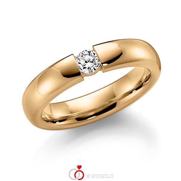 klassischer Trauring/Ehering in Roségold 585 mit zus. 0,12 ct. Brillant tw, si von Steinberg - Q-1376-4 klassischer Trauring/Ehering in Roségold 585 mit zus. 0,12 ct. Brillant tw, si von Steinberg - Q-1376-4