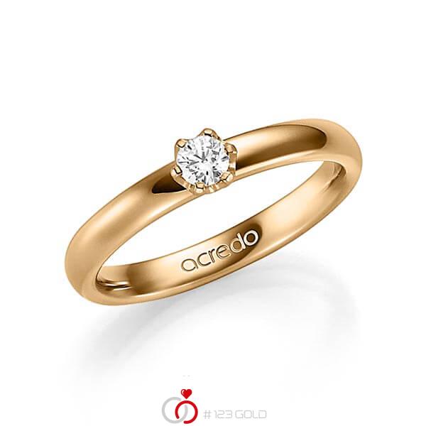 klassischer Trauring/Ehering in Roségold 585 mit zus. 0,15 ct. Brillant tw, si von acredo - A-1352-4 klassischer Trauring/Ehering in Roségold 585 mit zus. 0,15 ct. Brillant tw, si von acredo - A-1352-4