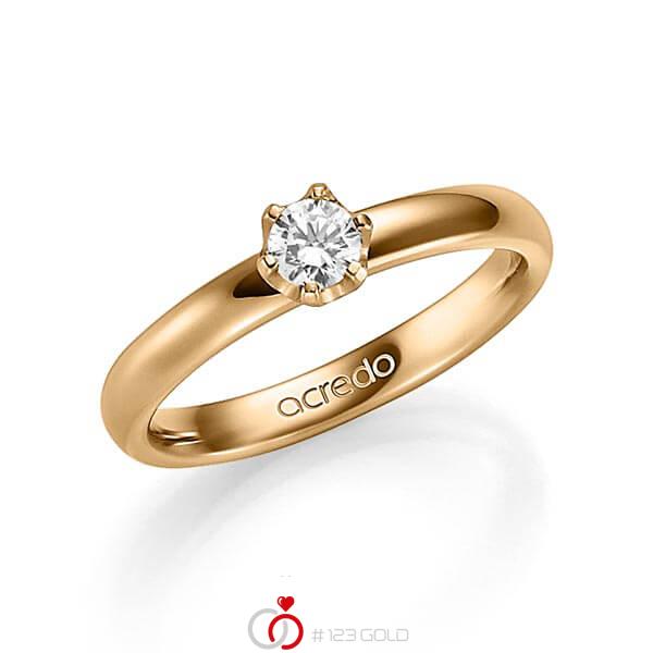 klassischer Trauring/Ehering in Roségold 585 mit zus. 0,25 ct. Brillant tw, si von acredo - A-1349-4 klassischer Trauring/Ehering in Roségold 585 mit zus. 0,25 ct. Brillant tw, si von acredo - A-1349-4