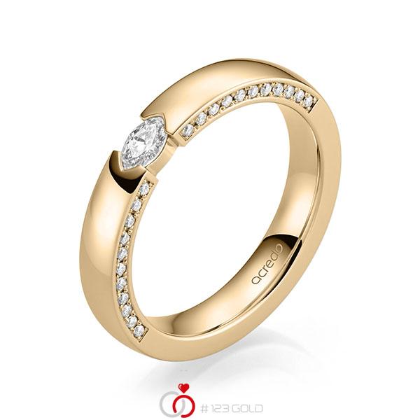 klassischer Trauring/Ehering in Roségold 585 mit zus. 0,37 ct. Brillant tw, vs tw, si von acredo - A-2166-8 klassischer Trauring/Ehering in Roségold 585 mit zus. 0,37 ct. Brillant tw, vs tw, si von acredo - A-2166-8