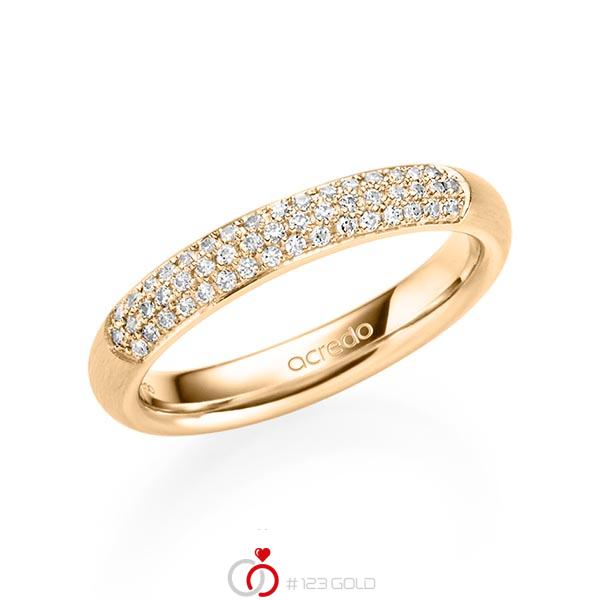 klassischer Trauring/Ehering in Roségold 585 mit zus. 0,392 ct. Brillant tw, si von acredo - A-1912-14 klassischer Trauring/Ehering in Roségold 585 mit zus. 0,392 ct. Brillant tw, si von acredo - A-1912-14