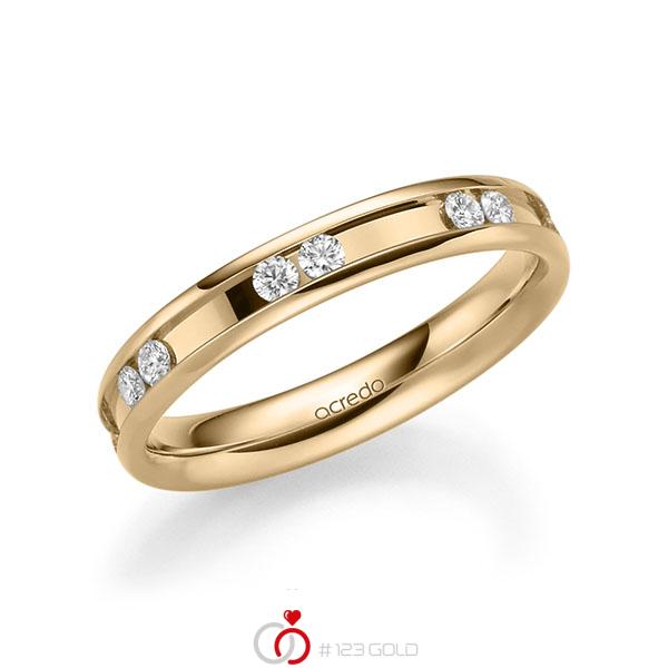klassischer Trauring/Ehering in Roségold 585 mit zus. 0,42 ct. Brillant tw, si von acredo - A-2206-6 klassischer Trauring/Ehering in Roségold 585 mit zus. 0,42 ct. Brillant tw, si von acredo - A-2206-6