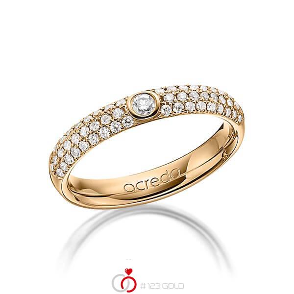 klassischer Trauring/Ehering in Roségold 585 mit zus. 0,492 ct. Brillant tw, si von acredo - A-1240-8 klassischer Trauring/Ehering in Roségold 585 mit zus. 0,492 ct. Brillant tw, si von acredo - A-1240-8