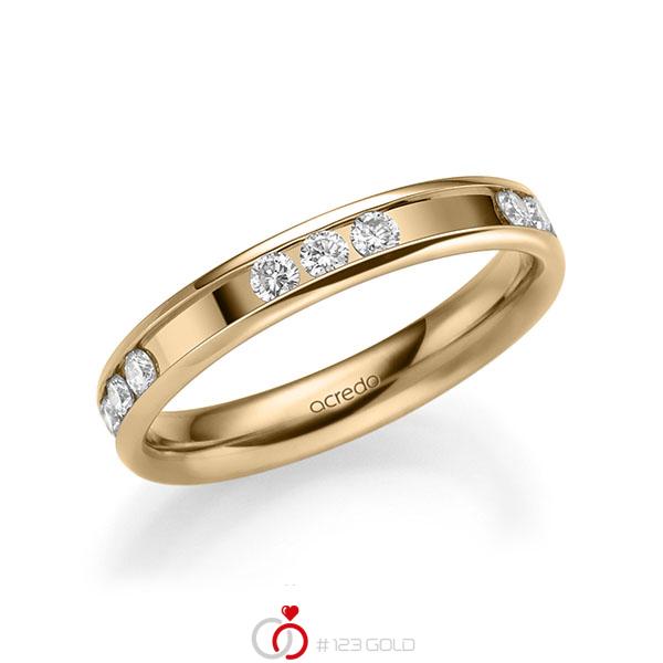 klassischer Trauring/Ehering in Roségold 585 mit zus. 0,6 ct. Brillant tw, si von acredo - A-2212-5 klassischer Trauring/Ehering in Roségold 585 mit zus. 0,6 ct. Brillant tw, si von acredo - A-2212-5