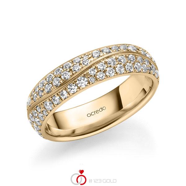 klassischer Trauring/Ehering in Roségold 585 mit zus. 1,506 ct. Brillant tw, si von acredo - A-1709-15 klassischer Trauring/Ehering in Roségold 585 mit zus. 1,506 ct. Brillant tw, si von acredo - A-1709-15
