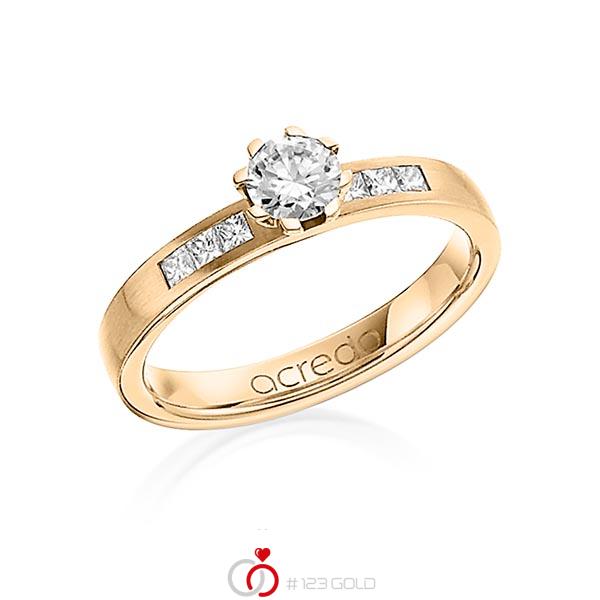 klassischer Trauring/Ehering in Roségold 750 mit 0,4 ct. + zus. 0,18 ct. Brillant & Prinzess-Diamant tw, vs tw, si von acredo - A-1268-18 klassischer Trauring/Ehering in Roségold 750 mit 0,4 ct. + zus. 0,18 ct. Brillant & Prinzess-Diamant tw, vs tw, si von acredo - A-1268-18