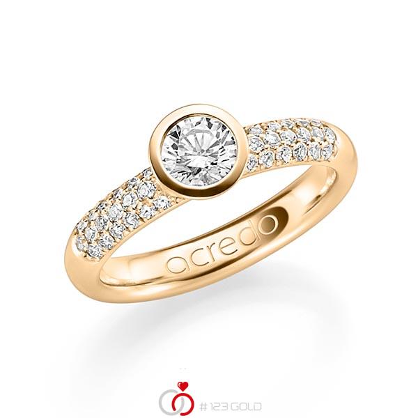 klassischer Trauring/Ehering in Roségold 750 mit 0,5 ct. + zus. 0,36 ct. Brillant tw, si von acredo - A-1179-7 klassischer Trauring/Ehering in Roségold 750 mit 0,5 ct. + zus. 0,36 ct. Brillant tw, si von acredo - A-1179-7