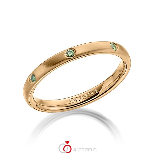 klassischer Trauring/Ehering in Roségold 750 mit zus. 0,14 ct. Brillant Apple Green von acredo - A-1275-21 klassischer Trauring/Ehering in Roségold 750 mit zus. 0,14 ct. Brillant Apple Green von acredo - A-1275-21