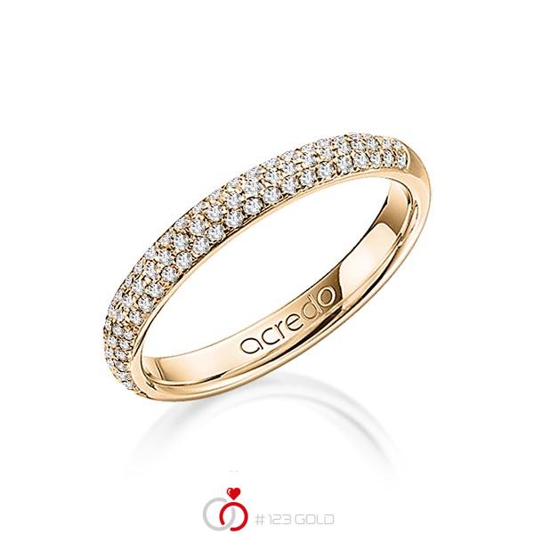 klassischer Trauring/Ehering in Roségold 750 mit zus. 0,38 ct. Brillant tw, si von acredo - A-1262-7 klassischer Trauring/Ehering in Roségold 750 mit zus. 0,38 ct. Brillant tw, si von acredo - A-1262-7