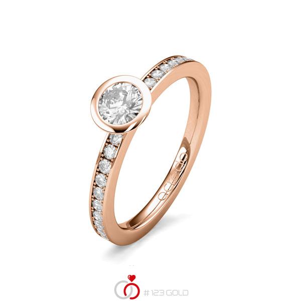 klassischer Trauring/Ehering in Rotgold 585 mit 0,3 ct. + zus. 0,2 ct. Brillant tw, si von acredo - A-1651-4 klassischer Trauring/Ehering in Rotgold 585 mit 0,3 ct. + zus. 0,2 ct. Brillant tw, si von acredo - A-1651-4