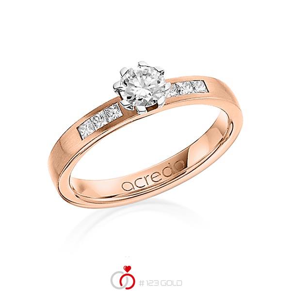 klassischer Trauring/Ehering in Rotgold 585 mit 0,4 ct. + zus. 0,18 ct. Brillant & Prinzess-Diamant tw, vs tw, si von acredo - A-1268-3 klassischer Trauring/Ehering in Rotgold 585 mit 0,4 ct. + zus. 0,18 ct. Brillant & Prinzess-Diamant tw, vs tw, si von acredo - A-1268-3