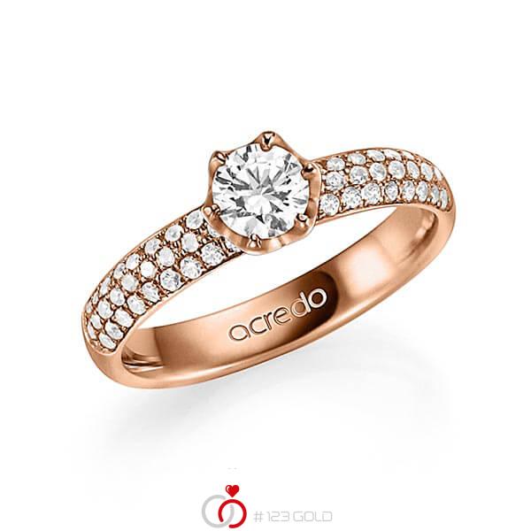 klassischer Trauring/Ehering in Rotgold 585 mit 0,5 ct. + zus. 0,432 ct. Brillant tw, vs tw, si von acredo - A-1330-5 klassischer Trauring/Ehering in Rotgold 585 mit 0,5 ct. + zus. 0,432 ct. Brillant tw, vs tw, si von acredo - A-1330-5