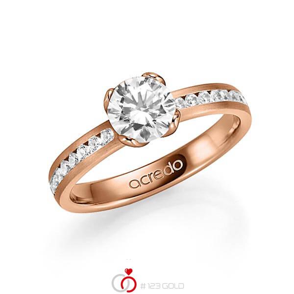 klassischer Trauring/Ehering in Rotgold 585 mit 1 ct. + zus. 0,24 ct. Brillant tw, vs tw, si von acredo - A-1339-5 klassischer Trauring/Ehering in Rotgold 585 mit 1 ct. + zus. 0,24 ct. Brillant tw, vs tw, si von acredo - A-1339-5