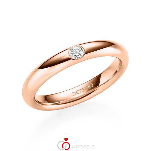 klassischer Trauring/Ehering in Rotgold 585 mit zus. 0,08 ct. Brillant tw, si von acredo - A-1905-12 klassischer Trauring/Ehering in Rotgold 585 mit zus. 0,08 ct. Brillant tw, si von acredo - A-1905-12