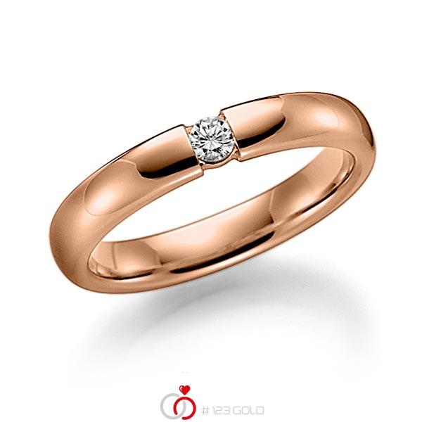 klassischer Trauring/Ehering in Rotgold 585 mit zus. 0,08 ct. Brillant tw, si von Steinberg - Q-1374-6 klassischer Trauring/Ehering in Rotgold 585 mit zus. 0,08 ct. Brillant tw, si von Steinberg - Q-1374-6