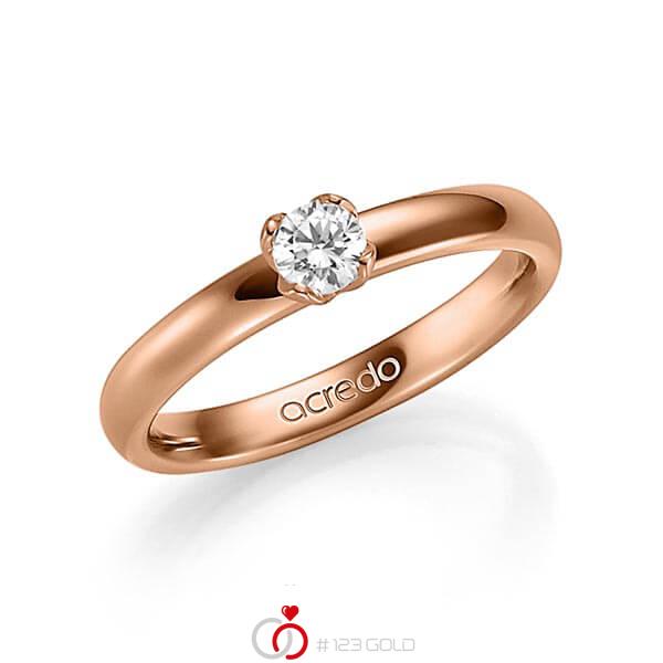 klassischer Trauring/Ehering in Rotgold 585 mit zus. 0,25 ct. Brillant tw, si von acredo - A-1353-5 klassischer Trauring/Ehering in Rotgold 585 mit zus. 0,25 ct. Brillant tw, si von acredo - A-1353-5