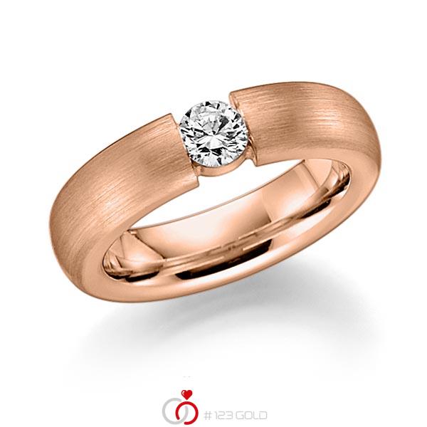 klassischer Trauring/Ehering in Rotgold 585 mit zus. 0,25 ct. Brillant tw, si von Steinberg - Q-1378-6 klassischer Trauring/Ehering in Rotgold 585 mit zus. 0,25 ct. Brillant tw, si von Steinberg - Q-1378-6