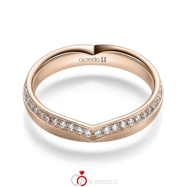 klassischer Trauring/Ehering in Rotgold 585 mit zus. 0,384 ct. Brillant tw, si von acredo - A-2247-9 klassischer Trauring/Ehering in Rotgold 585 mit zus. 0,384 ct. Brillant tw, si von acredo - A-2247-9
