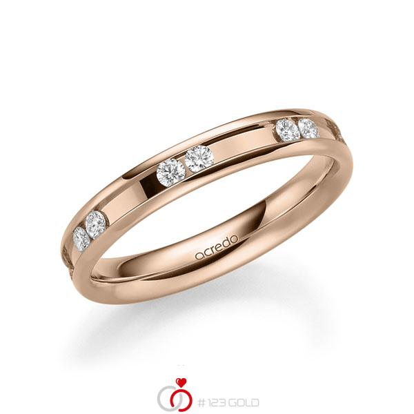 klassischer Trauring/Ehering in Rotgold 585 mit zus. 0,42 ct. Brillant tw, si von acredo - A-2206-7 klassischer Trauring/Ehering in Rotgold 585 mit zus. 0,42 ct. Brillant tw, si von acredo - A-2206-7