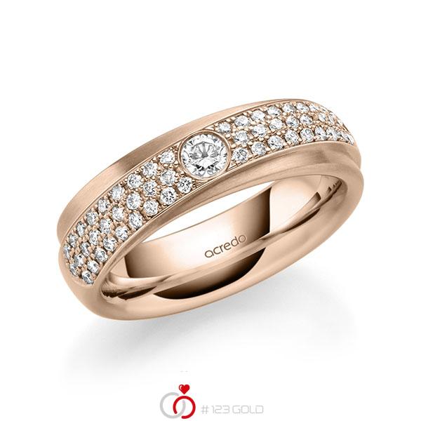 klassischer Trauring/Ehering in Rotgold 585 mit zus. 0,582 ct. Brillant tw, si von acredo - A-2159-9 klassischer Trauring/Ehering in Rotgold 585 mit zus. 0,582 ct. Brillant tw, si von acredo - A-2159-9