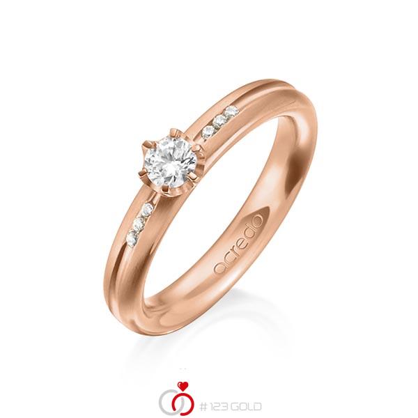 klassischer Trauring/Ehering in Rotgold 750 mit zus. 0,298 ct. Brillant tw, si von acredo - A-1193-21 klassischer Trauring/Ehering in Rotgold 750 mit zus. 0,298 ct. Brillant tw, si von acredo - A-1193-21