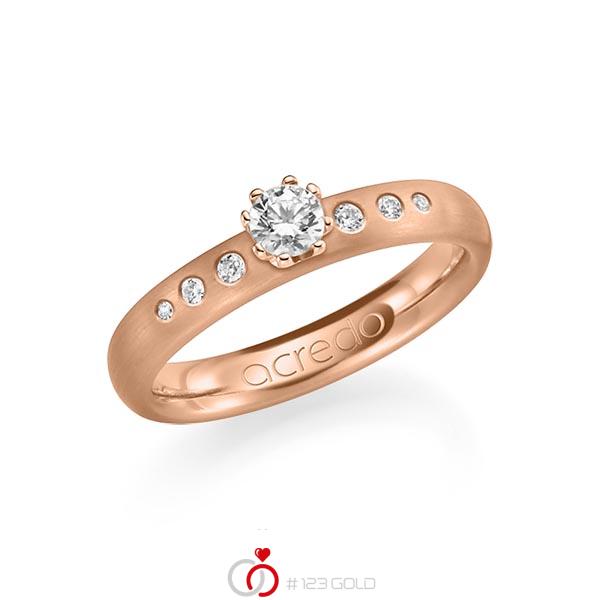 klassischer Trauring/Ehering in Rotgold 750 mit zus. 0,346 ct. Brillant tw, si von acredo - A-1184-13 klassischer Trauring/Ehering in Rotgold 750 mit zus. 0,346 ct. Brillant tw, si von acredo - A-1184-13