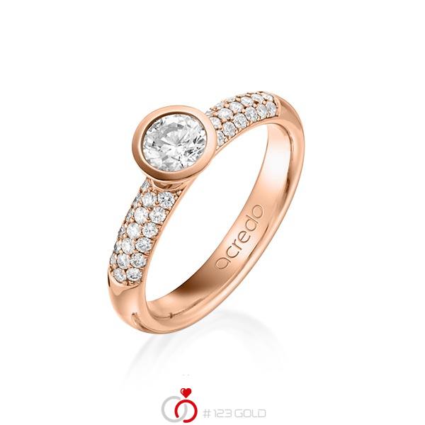 klassischer Trauring/Ehering in Rotgold 750 mit zus. 0,61 ct. Brillant tw, si tw, vs von acredo - A-1261-9 klassischer Trauring/Ehering in Rotgold 750 mit zus. 0,61 ct. Brillant tw, si tw, vs von acredo - A-1261-9