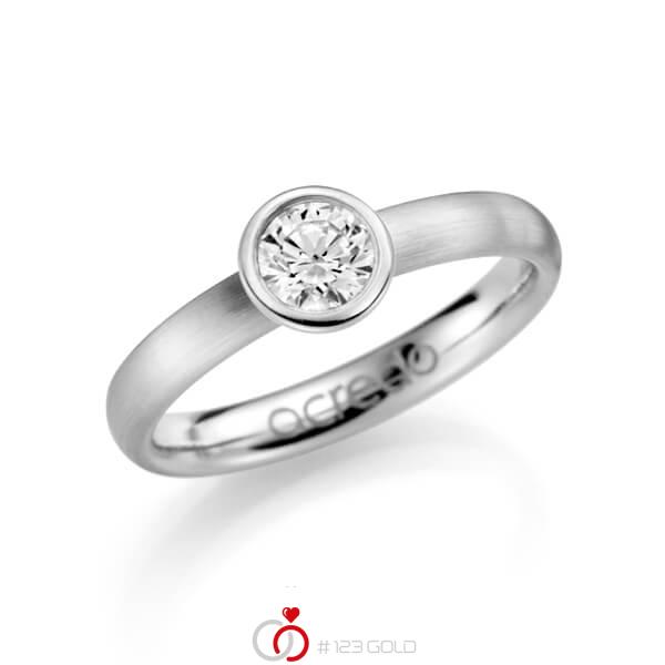 klassischer Trauring/Ehering in Weißgold 585 mit 0,5 ct. Brillant tw, si von acredo - A-1126-1 klassischer Trauring/Ehering in Weißgold 585 mit 0,5 ct. Brillant tw, si von acredo - A-1126-1