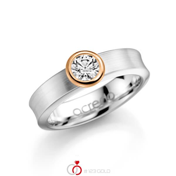 klassischer Trauring/Ehering in Weißgold 585 mit 0,5 ct. Brillant tw, si von acredo - A-1136-4 klassischer Trauring/Ehering in Weißgold 585 mit 0,5 ct. Brillant tw, si von acredo - A-1136-4