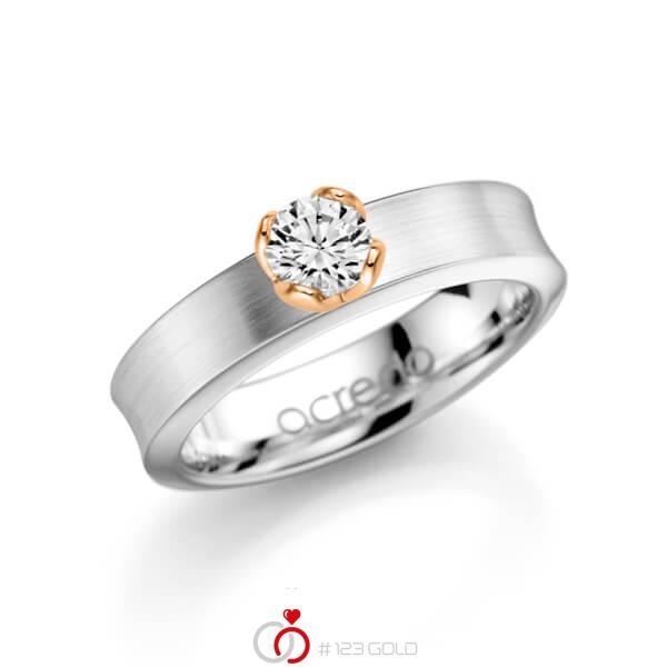 klassischer Trauring/Ehering in Weißgold 585 mit 0,5 ct. Brillant tw, si von acredo - A-1137-4 klassischer Trauring/Ehering in Weißgold 585 mit 0,5 ct. Brillant tw, si von acredo - A-1137-4