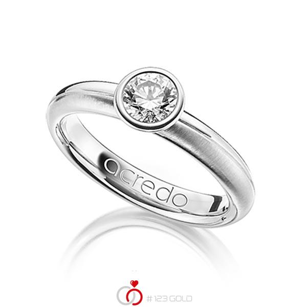 klassischer Trauring/Ehering in Weißgold 585 mit 0,5 ct. Brillant tw, si von acredo - A-1206-11 klassischer Trauring/Ehering in Weißgold 585 mit 0,5 ct. Brillant tw, si von acredo - A-1206-11