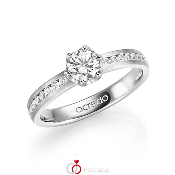 klassischer Trauring/Ehering in Weissgold 585 mit 0,5 ct. + zus. 0,24 ct. Brillant tw, si tw, vs von acredo - A-1342-1 klassischer Trauring/Ehering in Weissgold 585 mit 0,5 ct. + zus. 0,24 ct. Brillant tw, si tw, vs von acredo - A-1342-1